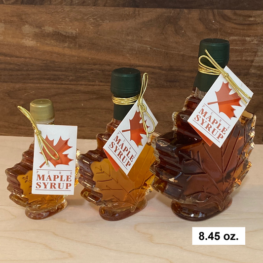 Large Glass Maple Leaf (8.45 oz.) Bottle - Amber Color with Rich Taste