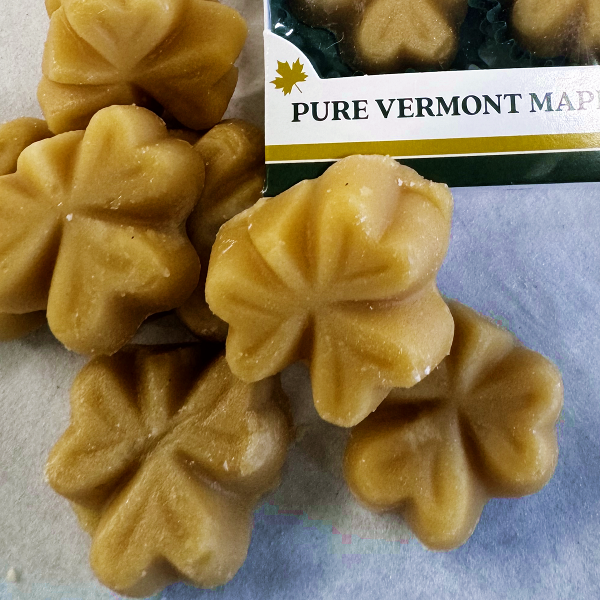 Maple Sugar Candy SHAMROCKS, 5-piece box