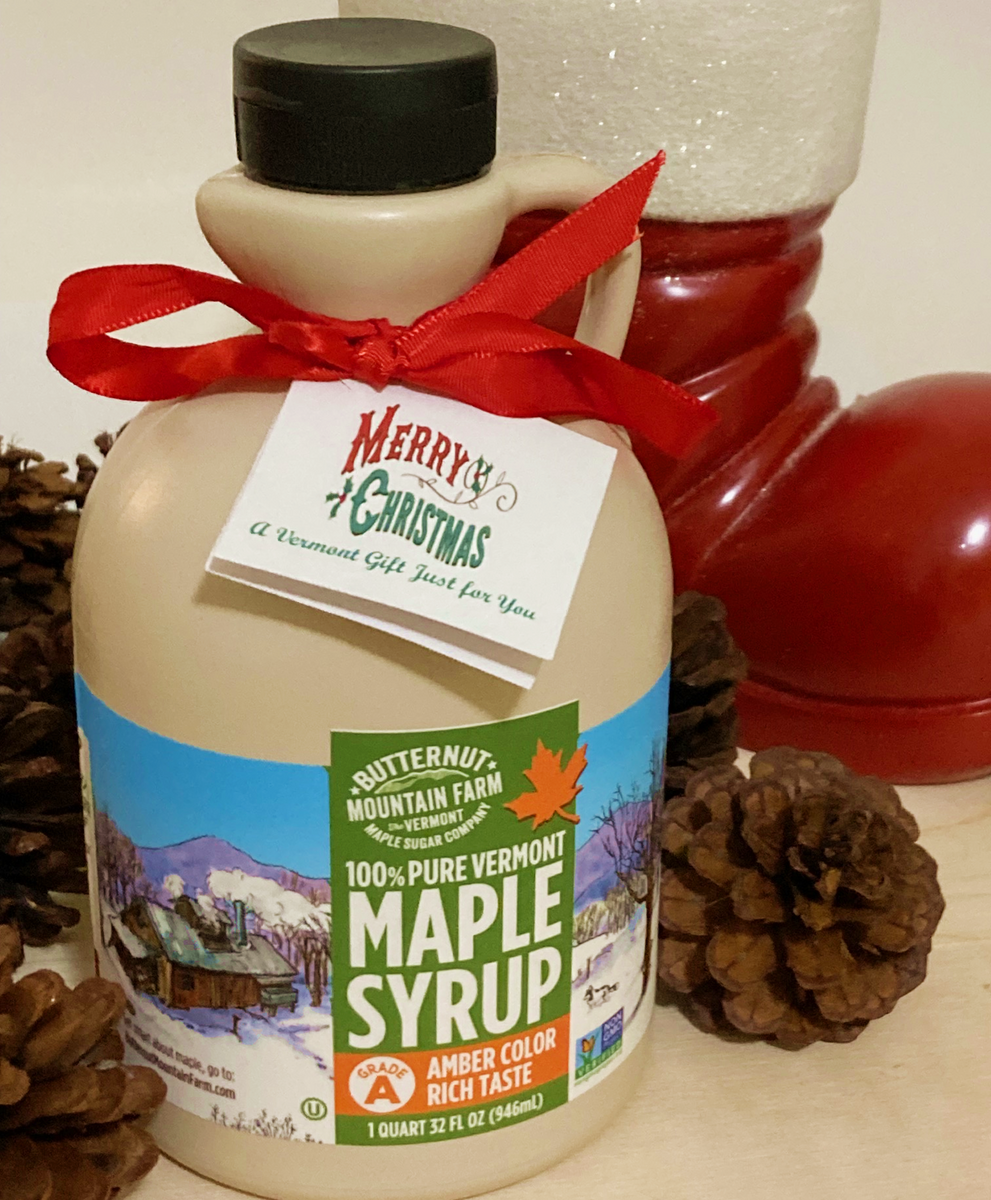 HOLIDAY EDITION 100 Pure Vermont Maple Syrup, Quart Jug (32 oz.)