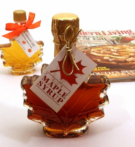 Medium Glass Maple Leaf (3.4 oz.) Bottle - Amber Color with Rich Taste