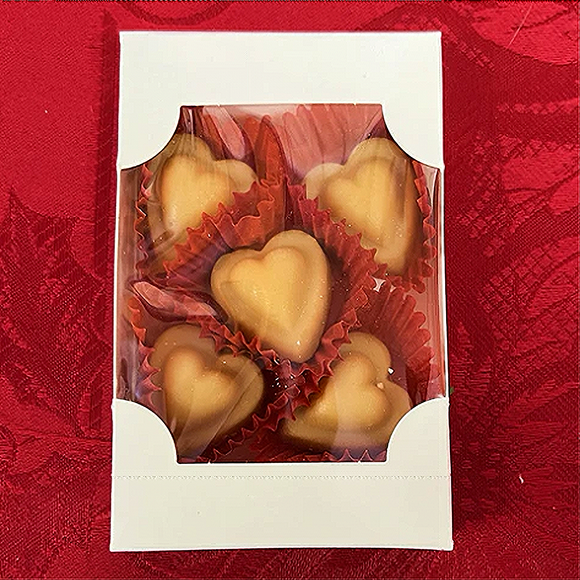 Maple Sugar Candy HEARTS, 5-piece box