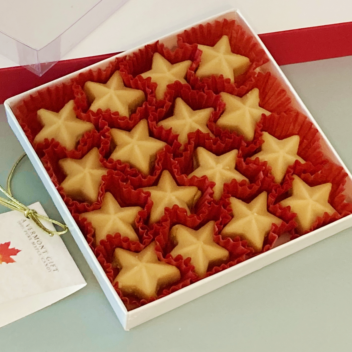 Vermont Maple Sugar Candy STARS, 16-piece Gift Box