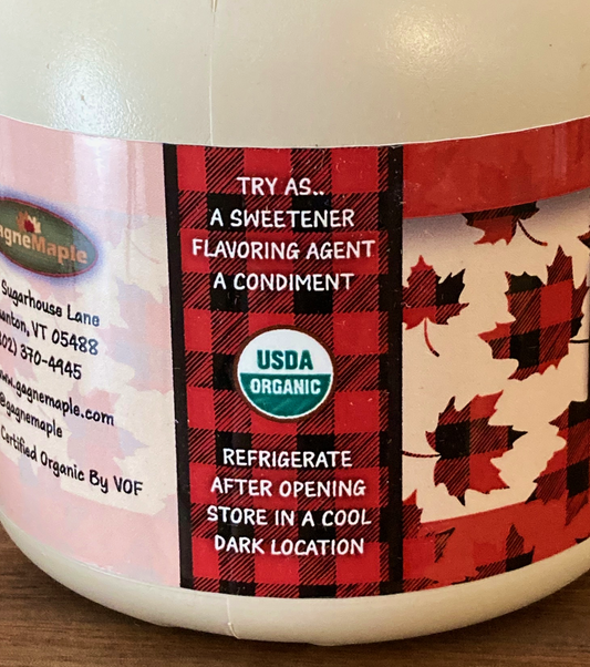 100% Pure ORGANIC Vermont Maple Syrup, Pint Jug (16 oz.)