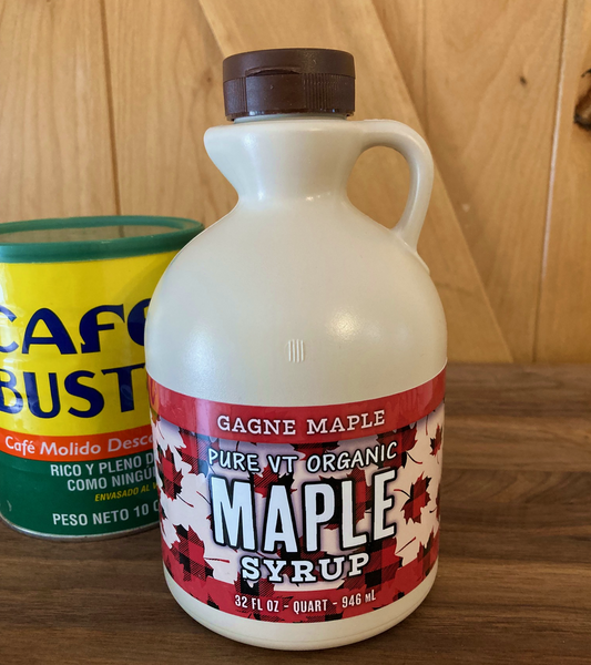 100% Pure ORGANIC Vermont Maple Syrup, Quart Jug (32 oz.)
