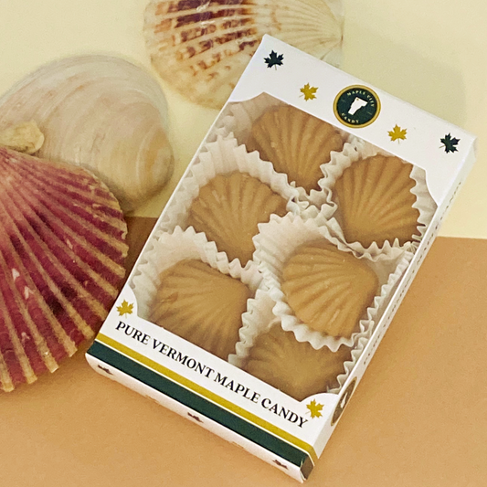 Maple Sugar Candy SEASHELLS, 6-piece box