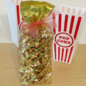 Maple Syrup Popcorn, 5 oz. pkg. Gold-striped Gift Bag