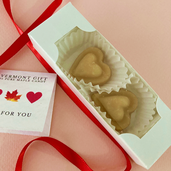 2-pc. Hearts Maple Candy Wedding Favor - TRUE LOVE