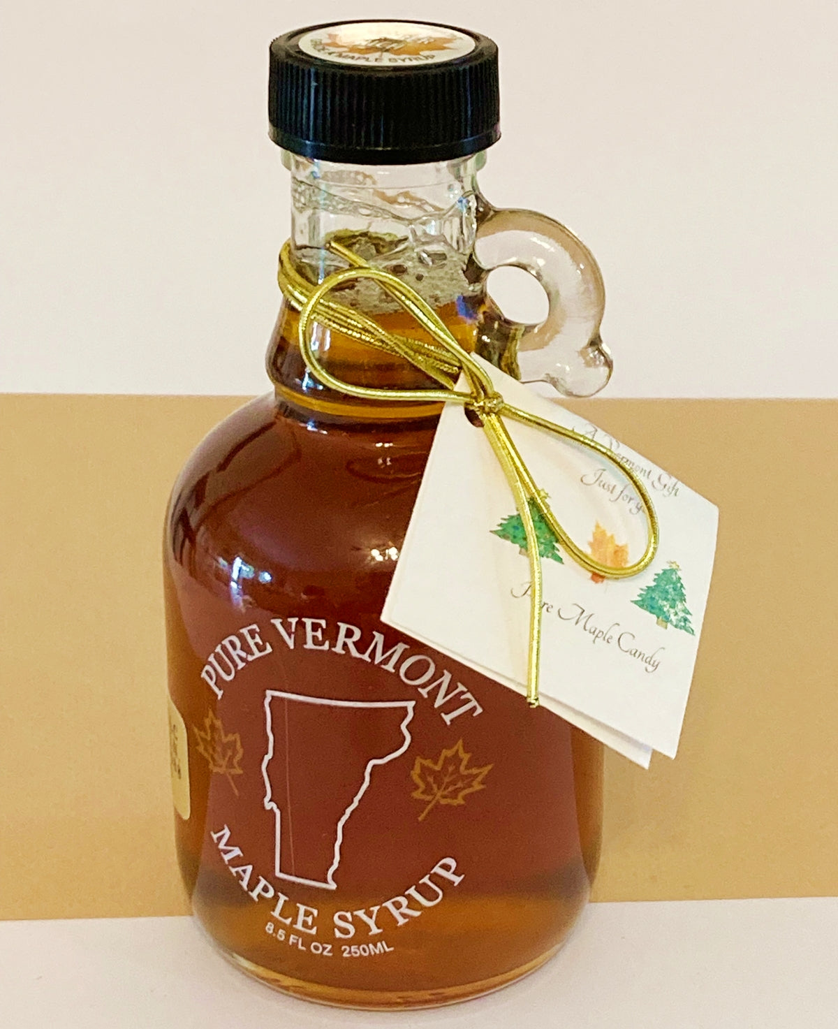 HOLIDAY EDITION Vermont Maple Syrup, 1/2 Pint Handled Bottle