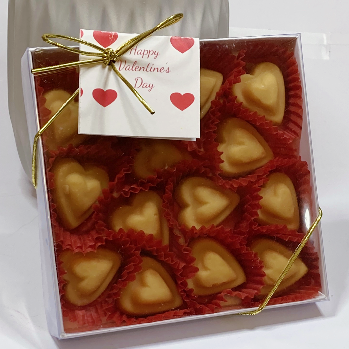 Vermont Maple Sugar Candy HEARTS, 14-pc Gift Box - Valentine's Day