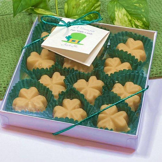 Vermont Maple Sugar Candy SHAMROCKS, 12-piece Gift Box