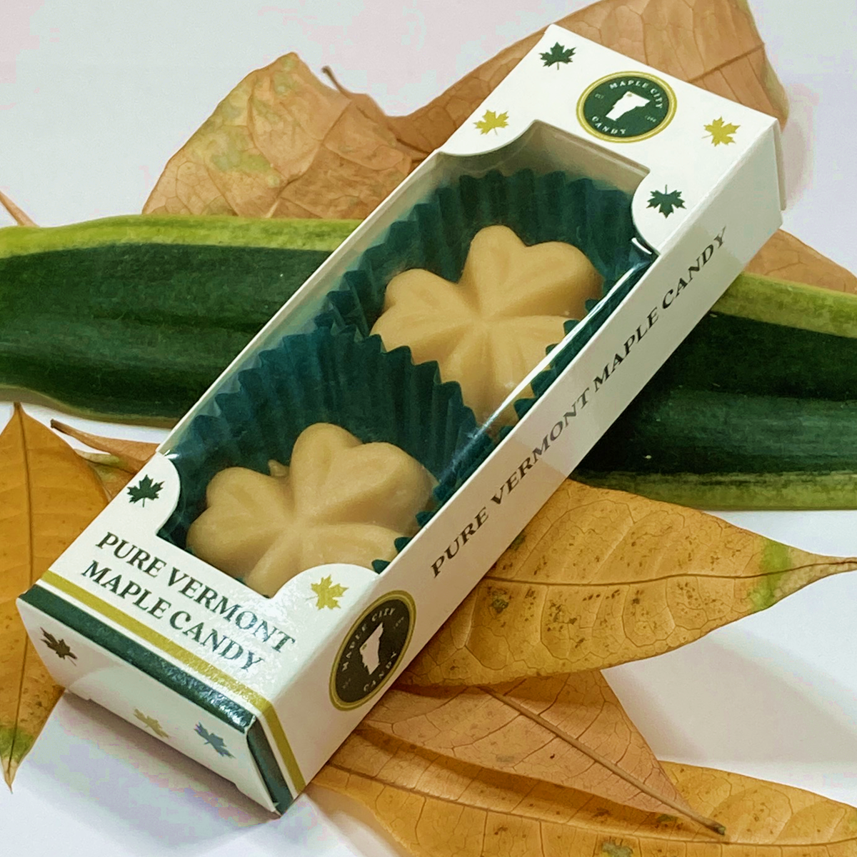 Maple Sugar Candy SHAMROCKS, 2-piece box