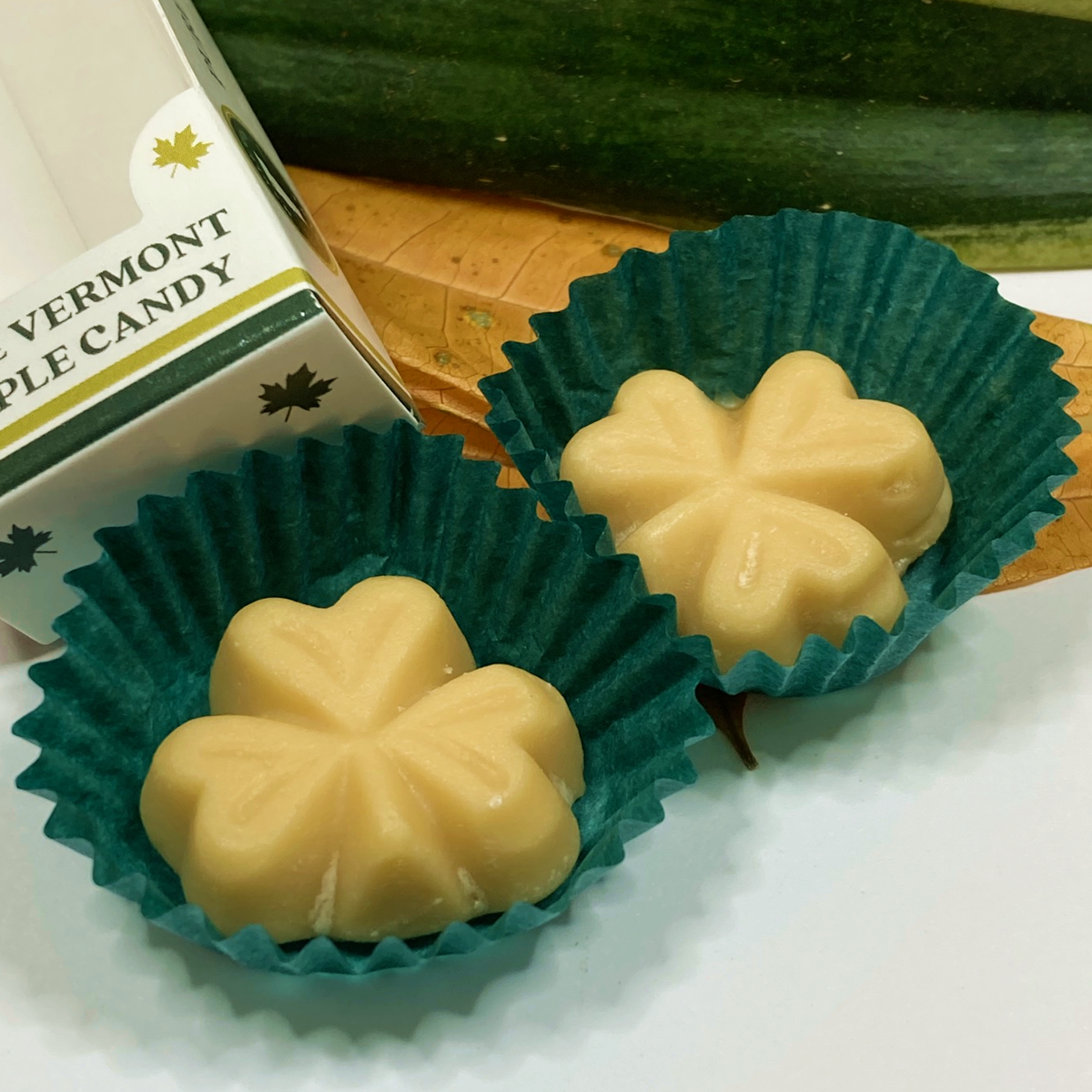 Maple Sugar Candy SHAMROCKS, 2-piece box