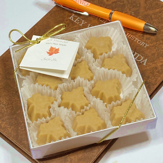 Vermont Maple Sugar Candy LEAFS, 12-piece Gift Box
