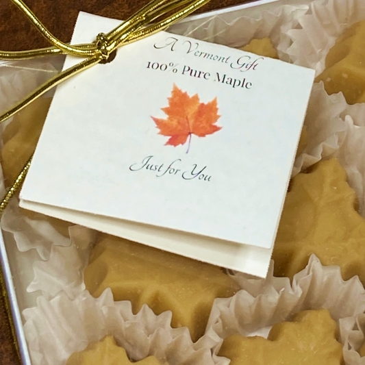 Vermont Maple Sugar Candy LEAFS, 12-piece Gift Box