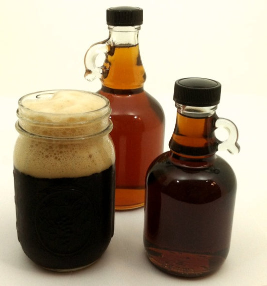 Medium Vermont Maple Syrup Growler, 8.45 oz. glass bottle - Dark Color with Robust Taste
