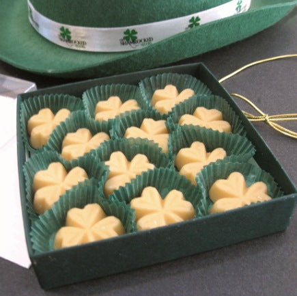Vermont Maple Sugar Candy SHAMROCKS, 12-piece Gift Box